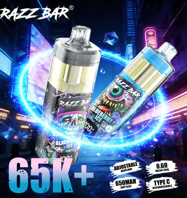 Razz Bar 65000 65K+ Puffs Disposable Vape | High Capacity Rechargeable Vape  with Adjustable Airflow - 24H VAPE