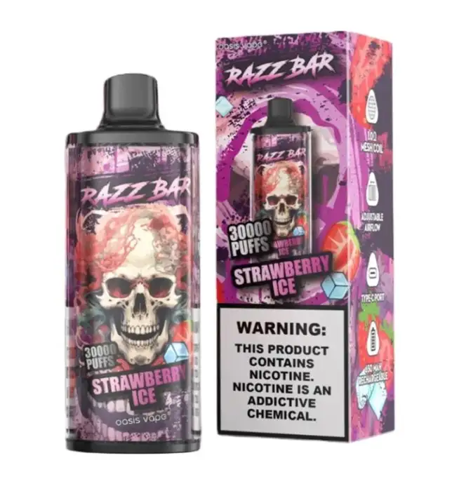 Razz Bar 30000 30K Puffs Disposable Vape | Long Lasting Rechargeable Vape  with Adjustable Airflow - 24H VAPE