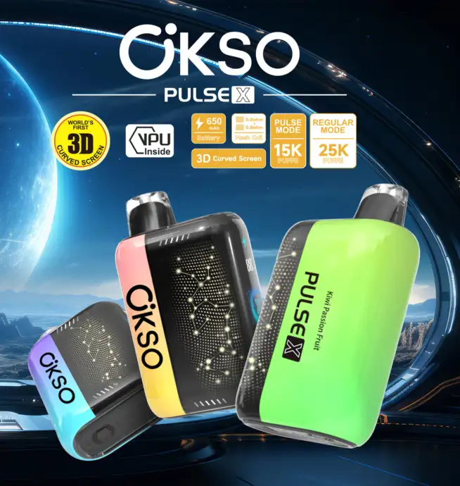 OKSO Pulse X 25000 25K Puffs Pulse/Regular Mode LED Display Disposable Vape  - 24H VAPE