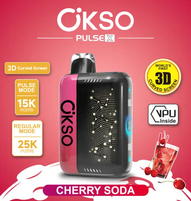 OKSO Pulse X 25000 25K Puffs Pulse/Regular Mode LED Display Disposable Vape  - 24H VAPE