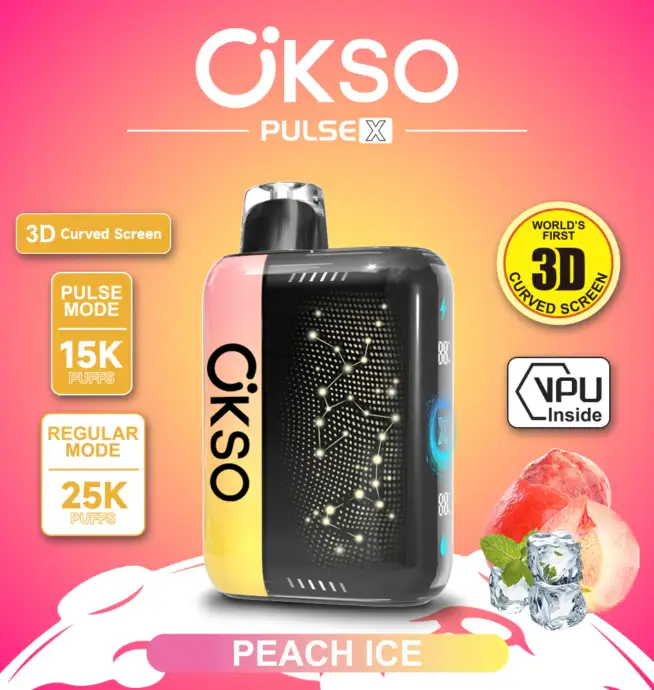 OKSO Pulse X 25000 25K Puffs Pulse/Regular Mode LED Display Disposable Vape  - 24H VAPE
