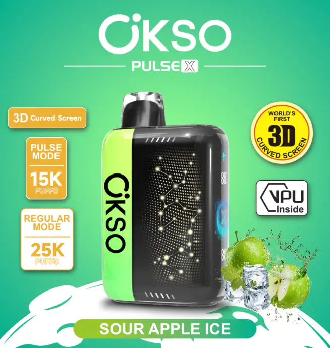 OKSO Pulse X 25000 25K Puffs Pulse/Regular Mode LED Display Disposable Vape 