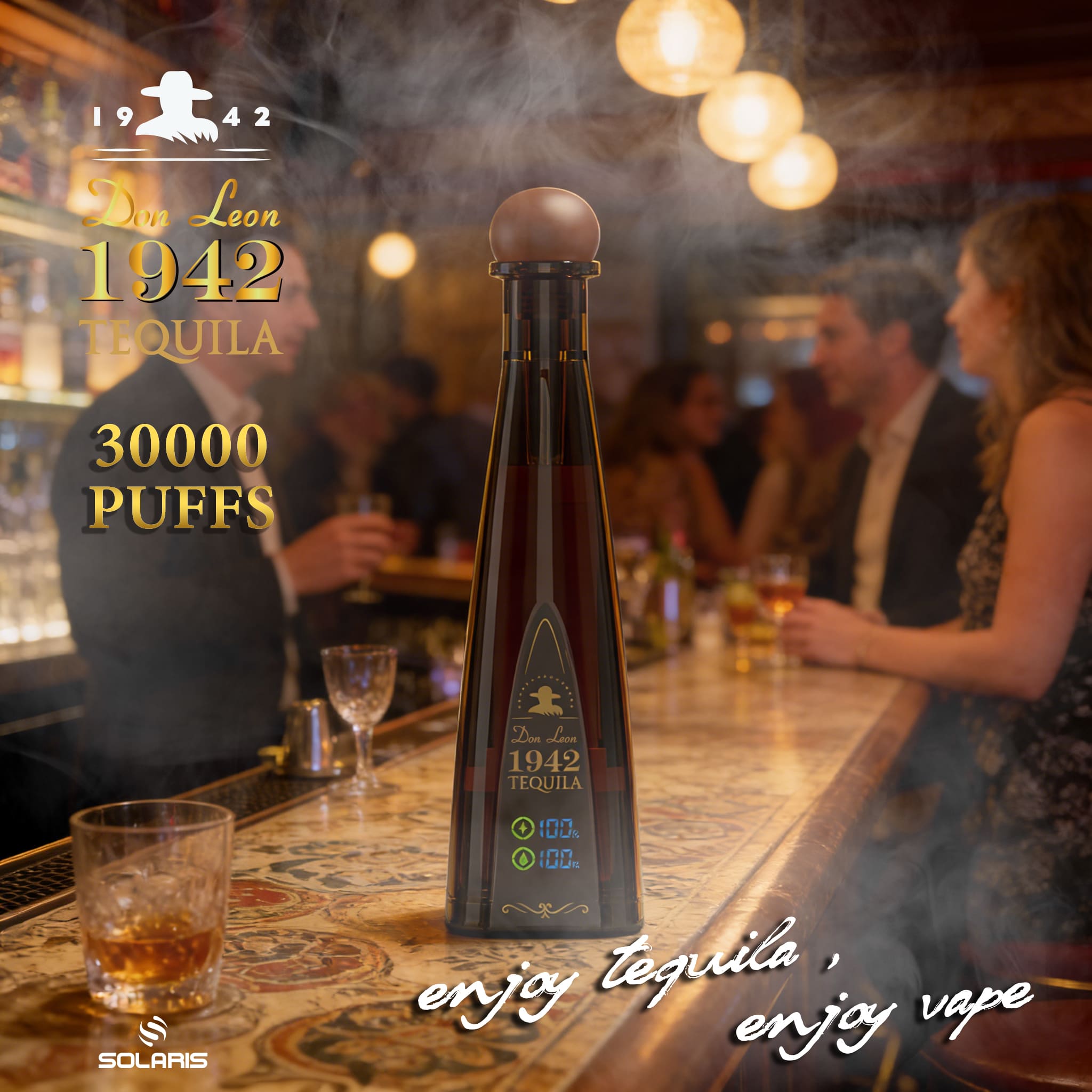 Solaris Tequila Don Leon 1942 30000 30K Puff Rechargeable Disposable Vape  EU Warehouse - 24H VAPE