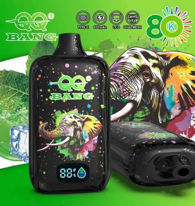QQ Bang 80K Disposable Vape|Type-C Rechargeable LCD Display E-Cigarette