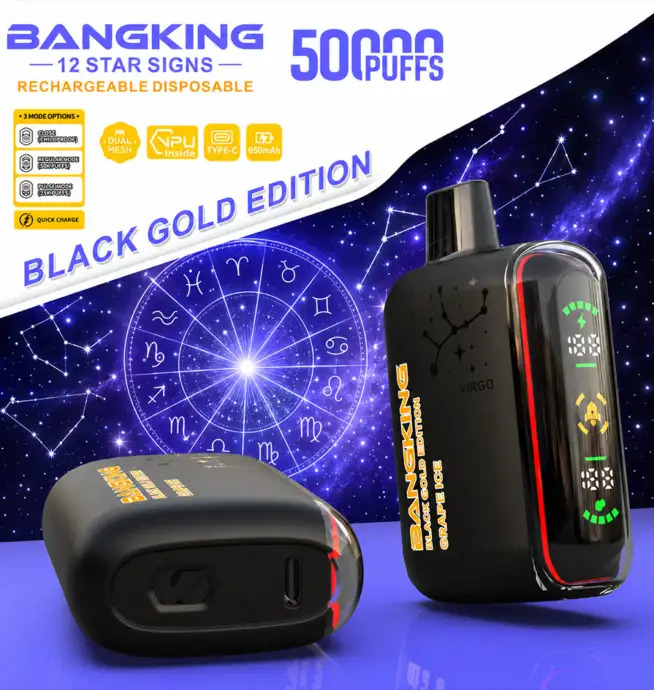 disposable vape with led screen Bang King 12 Star Signs 50K 50000 Puffs Dual Mesh Display E-liquid flavor:Fresh Mint Vaporesso XROS 5 Bulk Buy Elf Bar