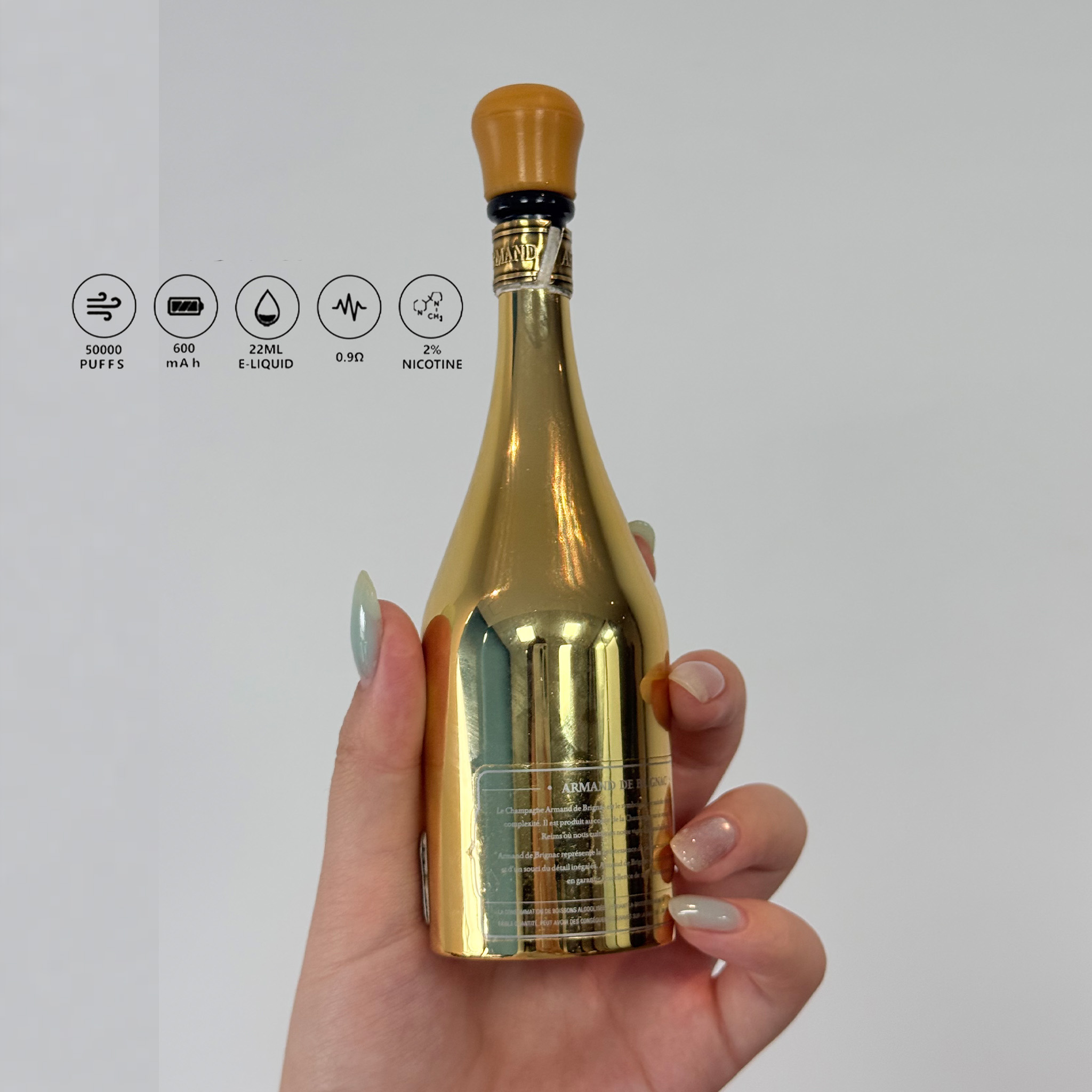 Solaris Champagne 50K 50000 Puffs Rechargeable Disposable Vape – Premium Flavor & Long-Lasting Performance
