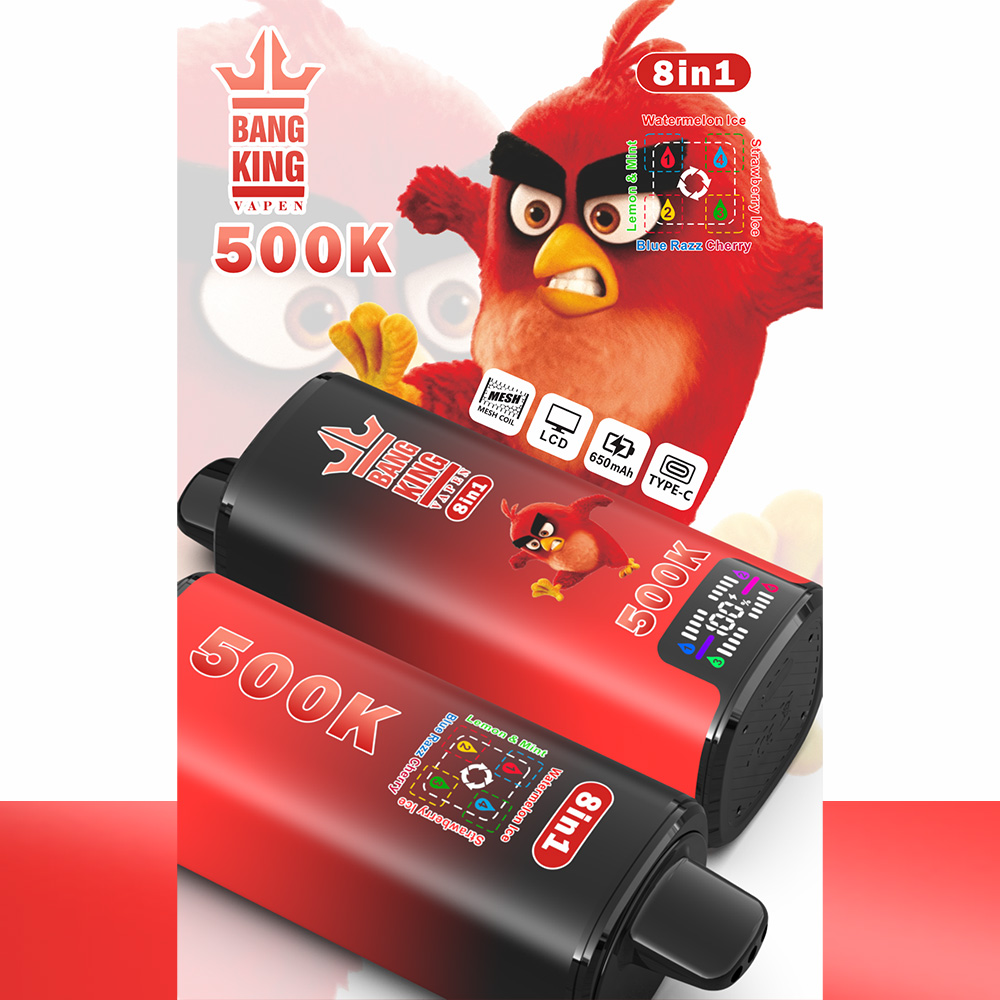 Bang King 500K:8-in-1 Flavors Vape Rechargeable LCD Display Disposable E-Cigarette - Image 9
