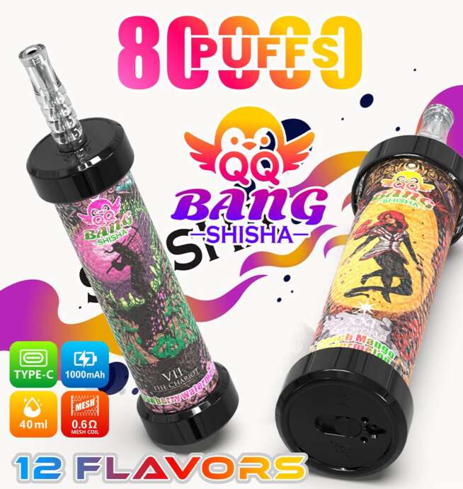 longest-lasting battery vape QQ Bang Shisha 80K 80000 Puffs Original LCD Display Disposable Leather Pen FLAVOR:Pineapple Coconut Ice Mr Fog Switch 15000 Pear