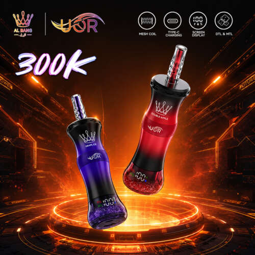 UOR AL Bang 300K delivers a next-level vaping experience with 60mL pre-filled e-liquid, mesh coil technology, smart LCD display, adjustable airflow, and a powerful rechargeable battery for long-lasting performance.