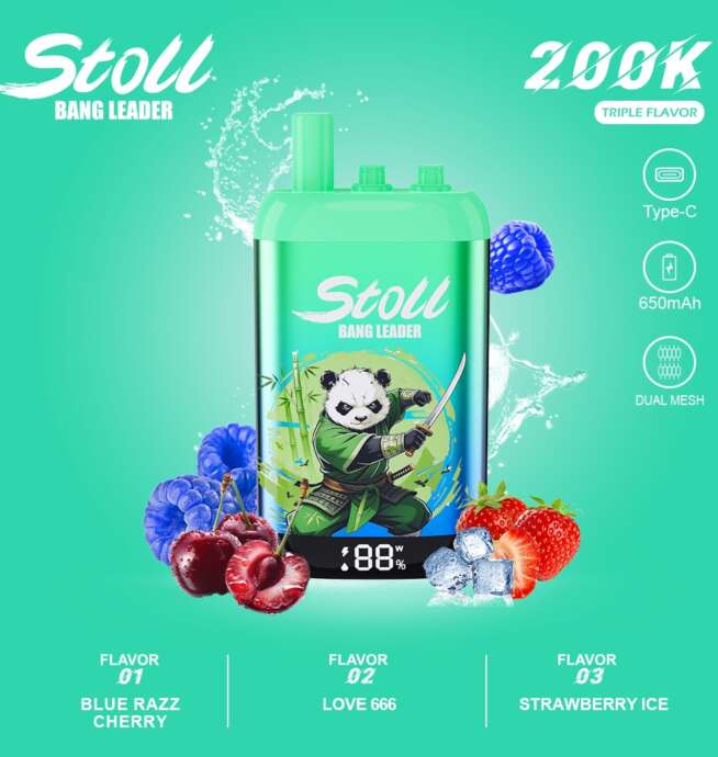 Bang Leader Stoll 200K Triple Flavor LED Display Disposable Vape